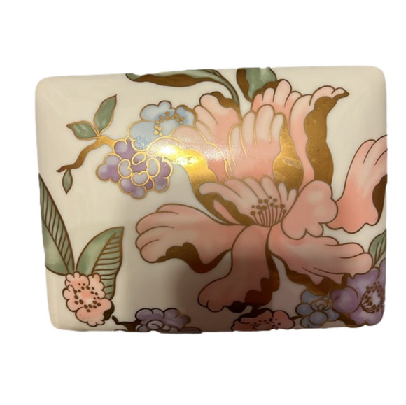 Fitz and Floyd Other - Vintage Fitz and Floyd Fine Porcelain Japan Card Box Trinket Dish Fleur Fantasia